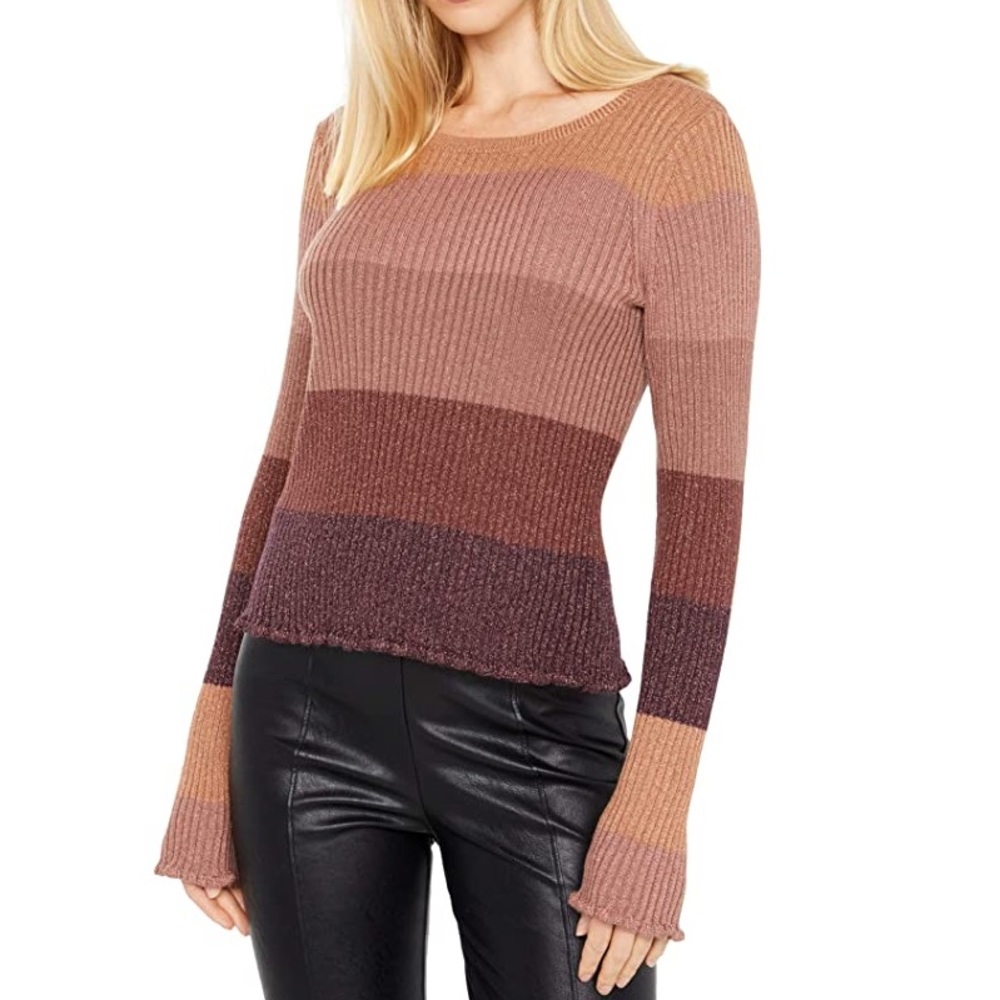 PAIGE denim striped robes sweater